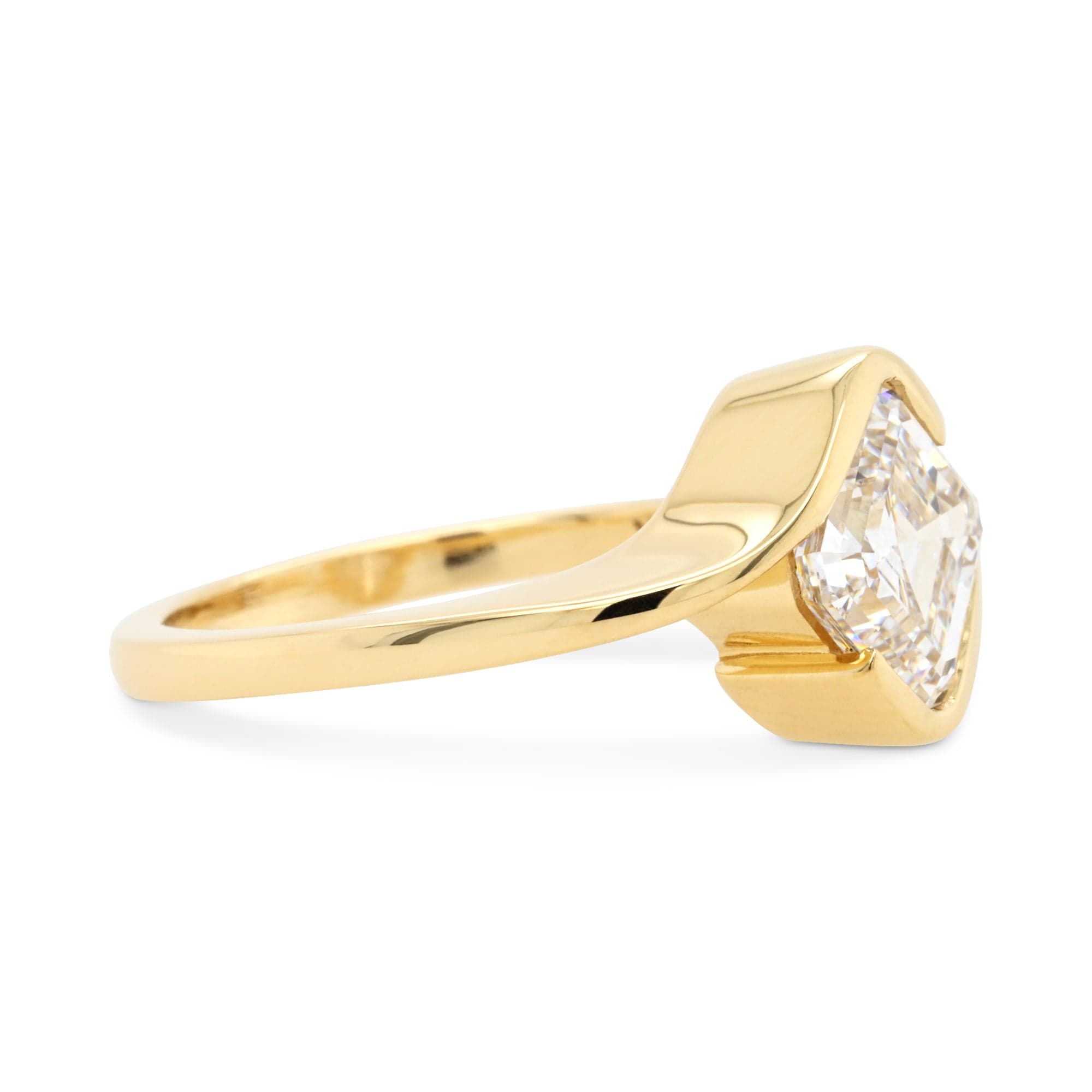 1.96ct Carmen Asscher Cut Lab Grown Diamond Engagement Ring