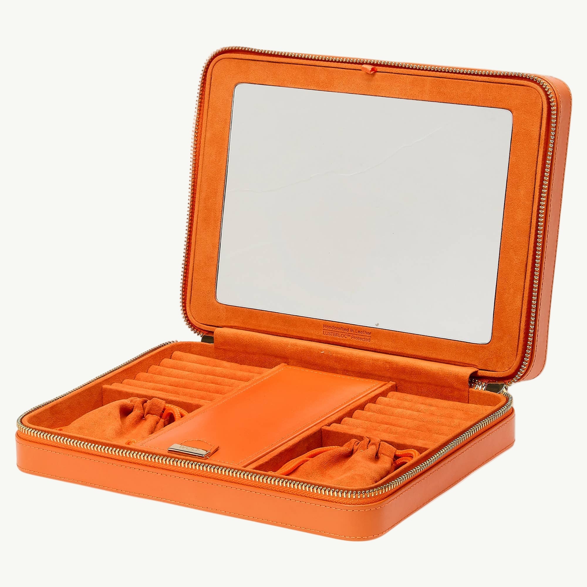 Maria Large Jewelry Zip Case, Tangerine