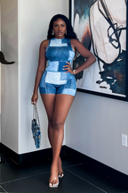 DENIM PATCH ILLUSION | BODYSUIT