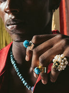 Lilly Ring | Sugarloaf Turquoise in White Rhodium