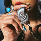 Luminesce Shell Necklace + Brooch in White Rhodium