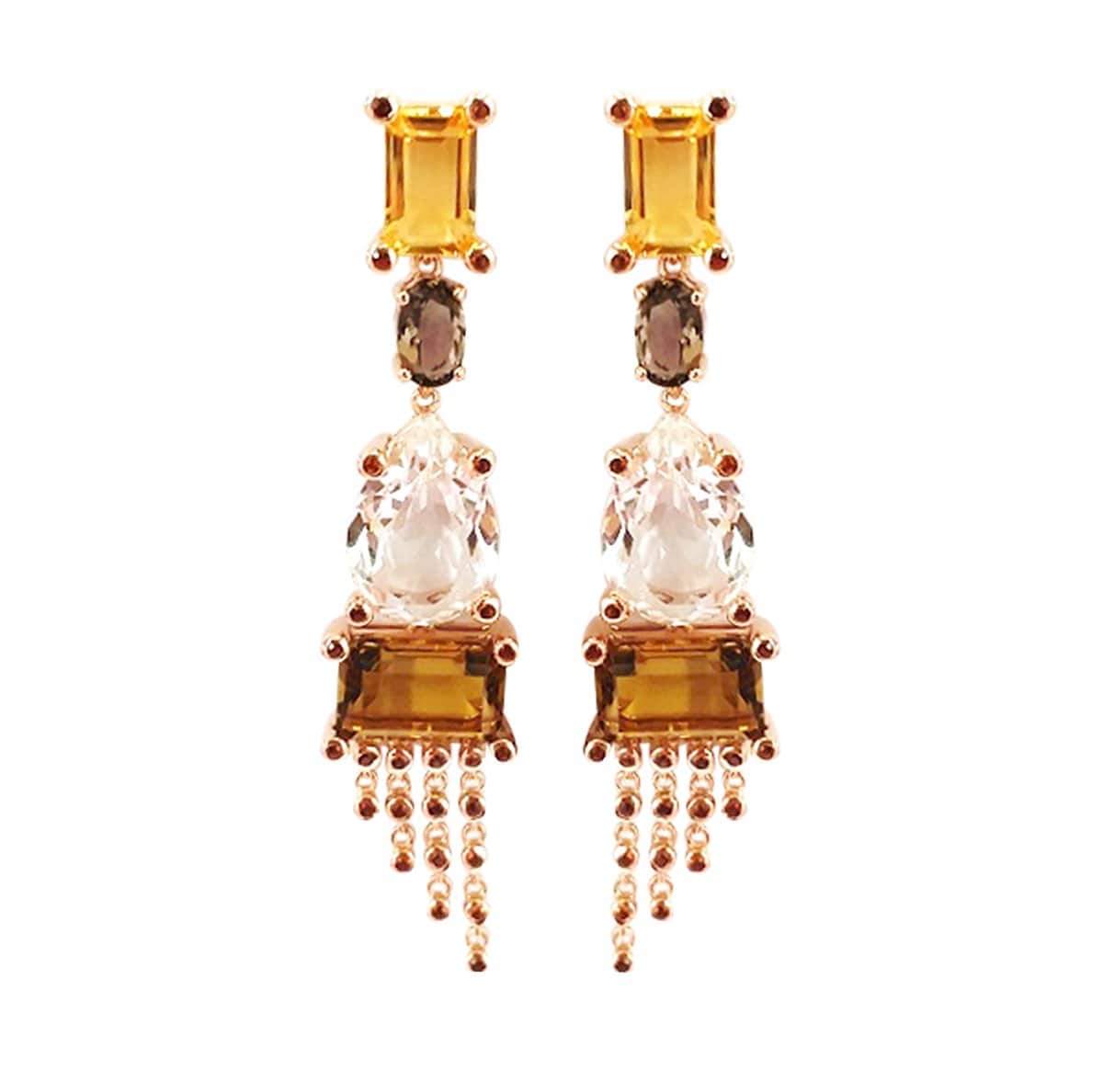 Desert Drip Dangle Earring in Rose Gold