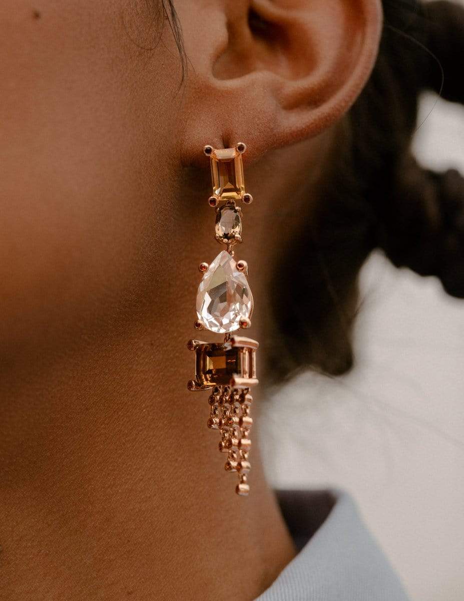 Desert Drip Dangle Earring in Rose Gold