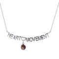 Heart Movement Necklace in White Rhodium with Brown Mother of Pearl - 1 Left