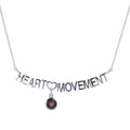 Heart Movement Necklace in White Rhodium with Smokey Quartz - 1 Left