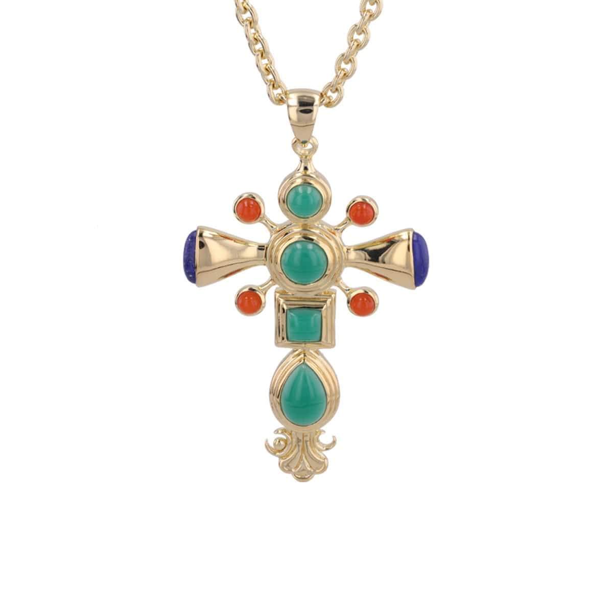 Dynasty Cross Pendant in Gold