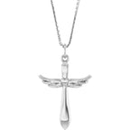Angel Wings Cross Necklace 14k Gold