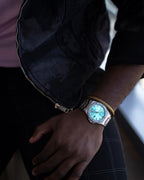 Silver/Blue turquoise dial Mansa