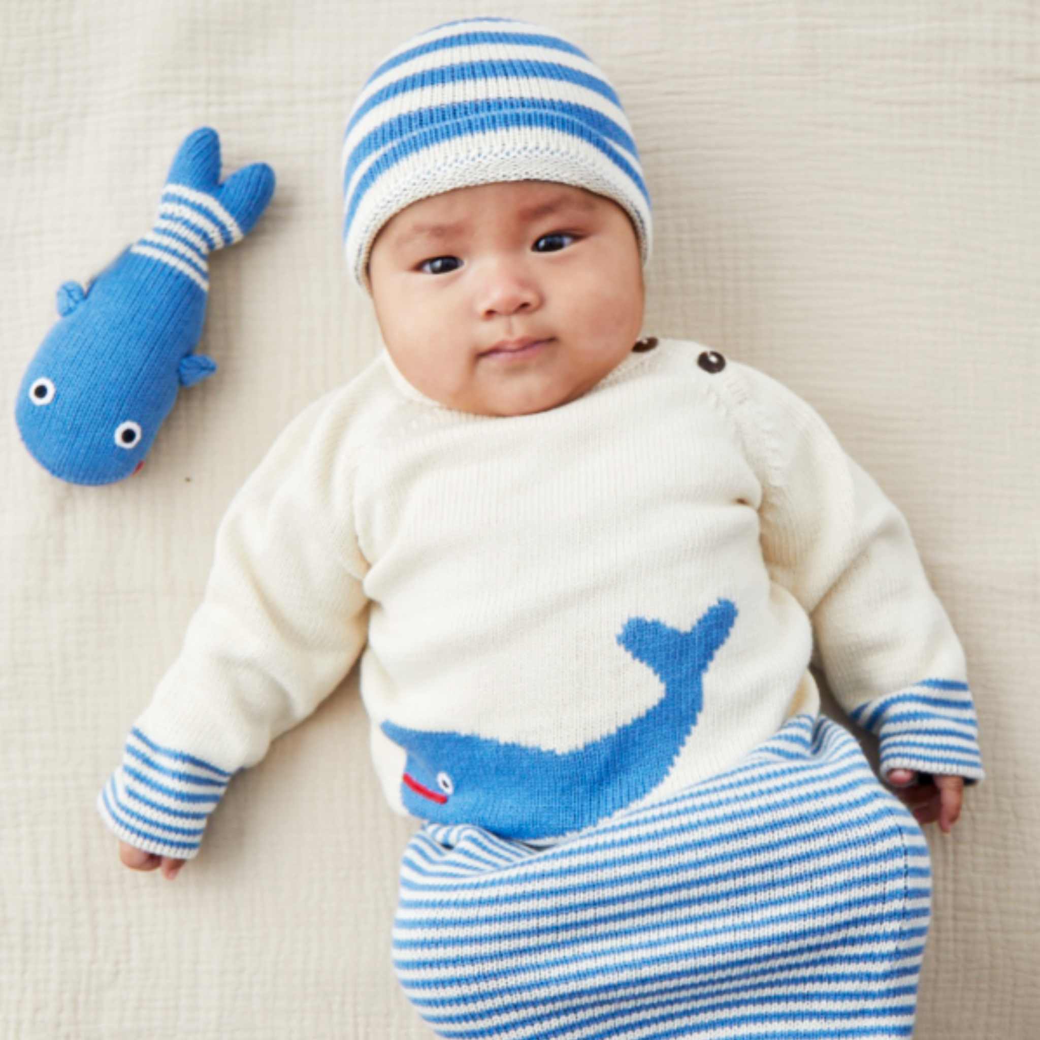 Whale Knitted Baby Gown