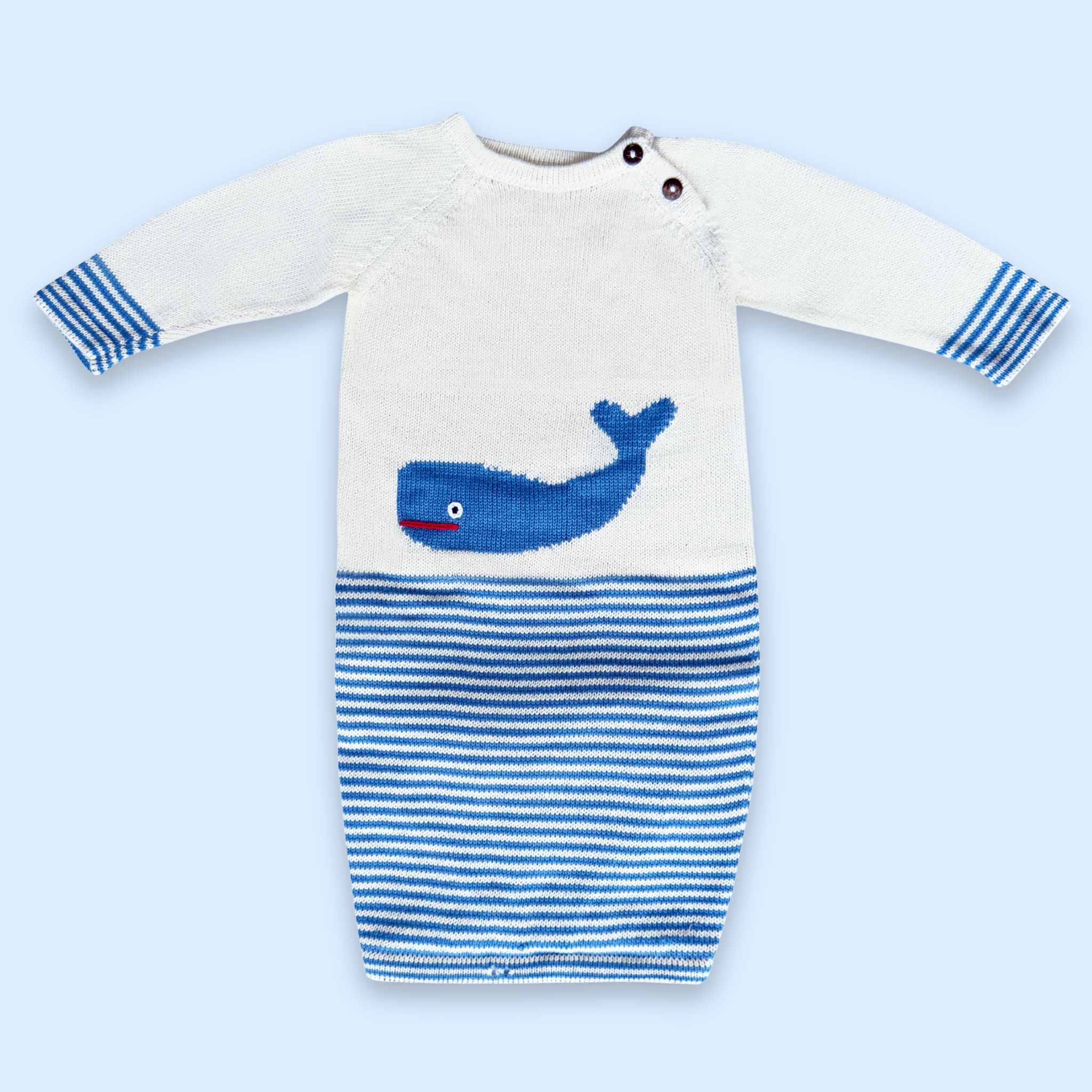 Whale Knitted Baby Gown
