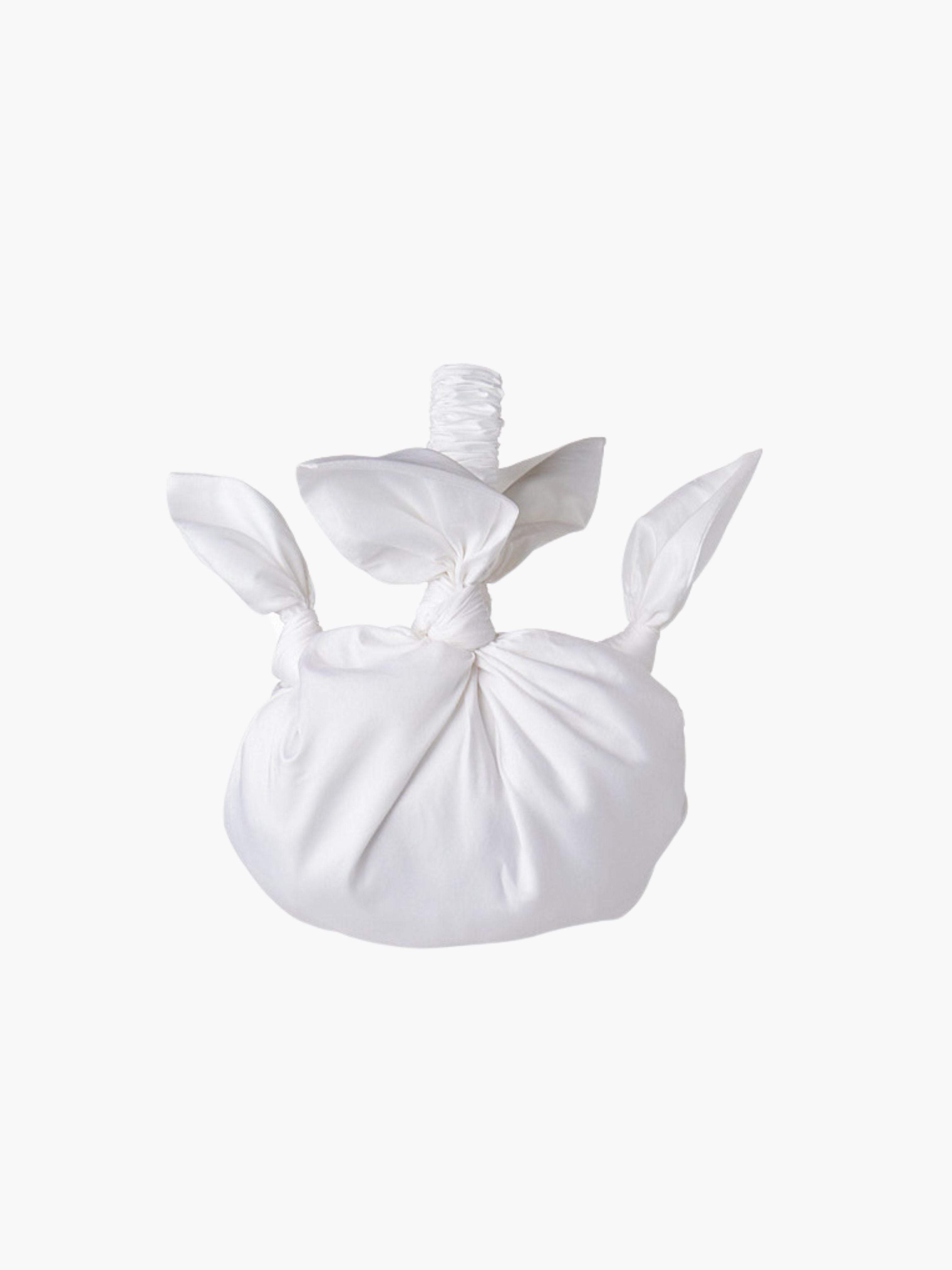 Bamboo silk baby furoshiki bridal handbag in white