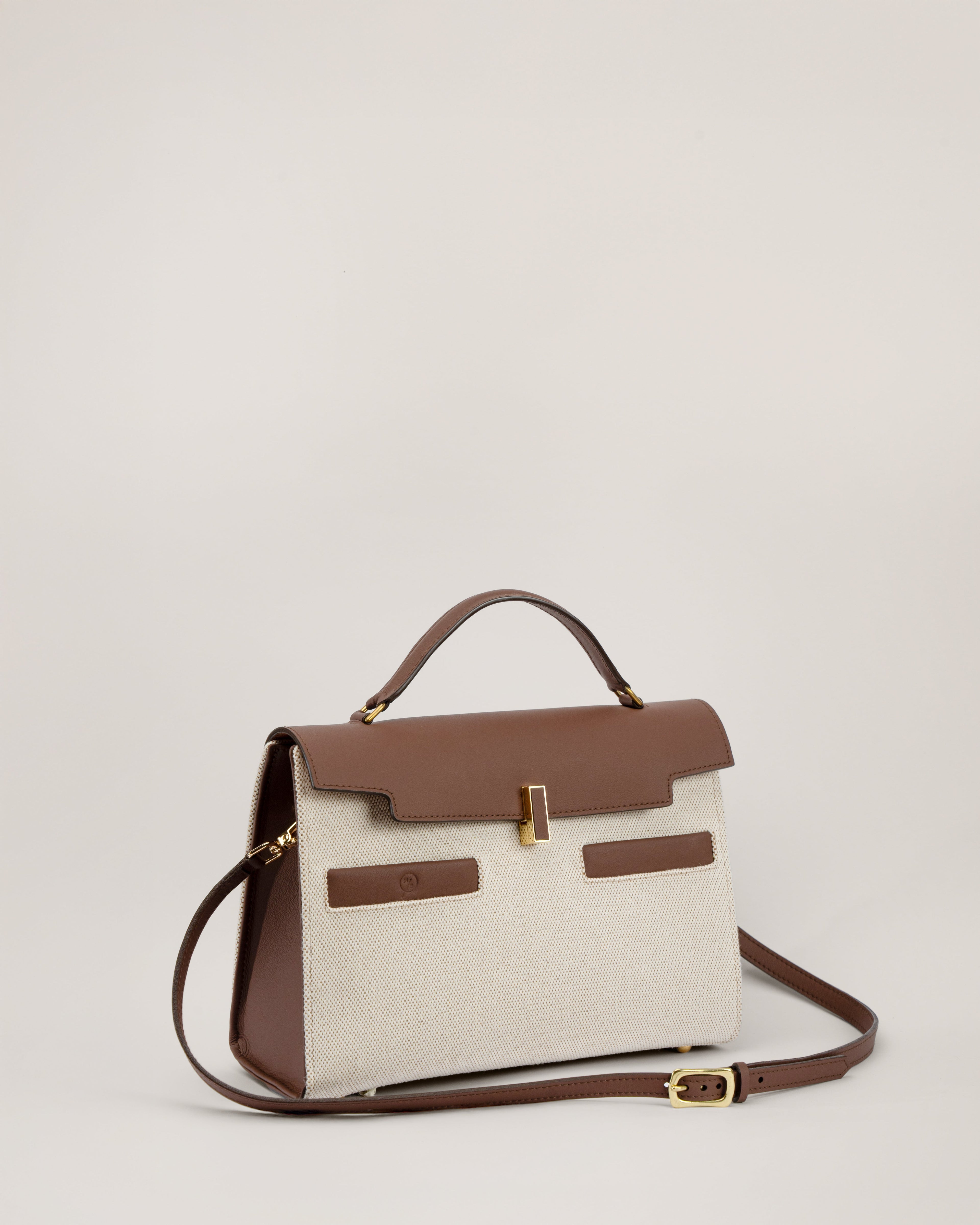 ARIA - Canvas & Cognac Leather