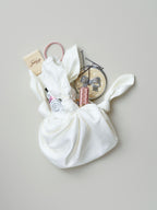Bamboo silk baby furoshiki bridal handbag in white