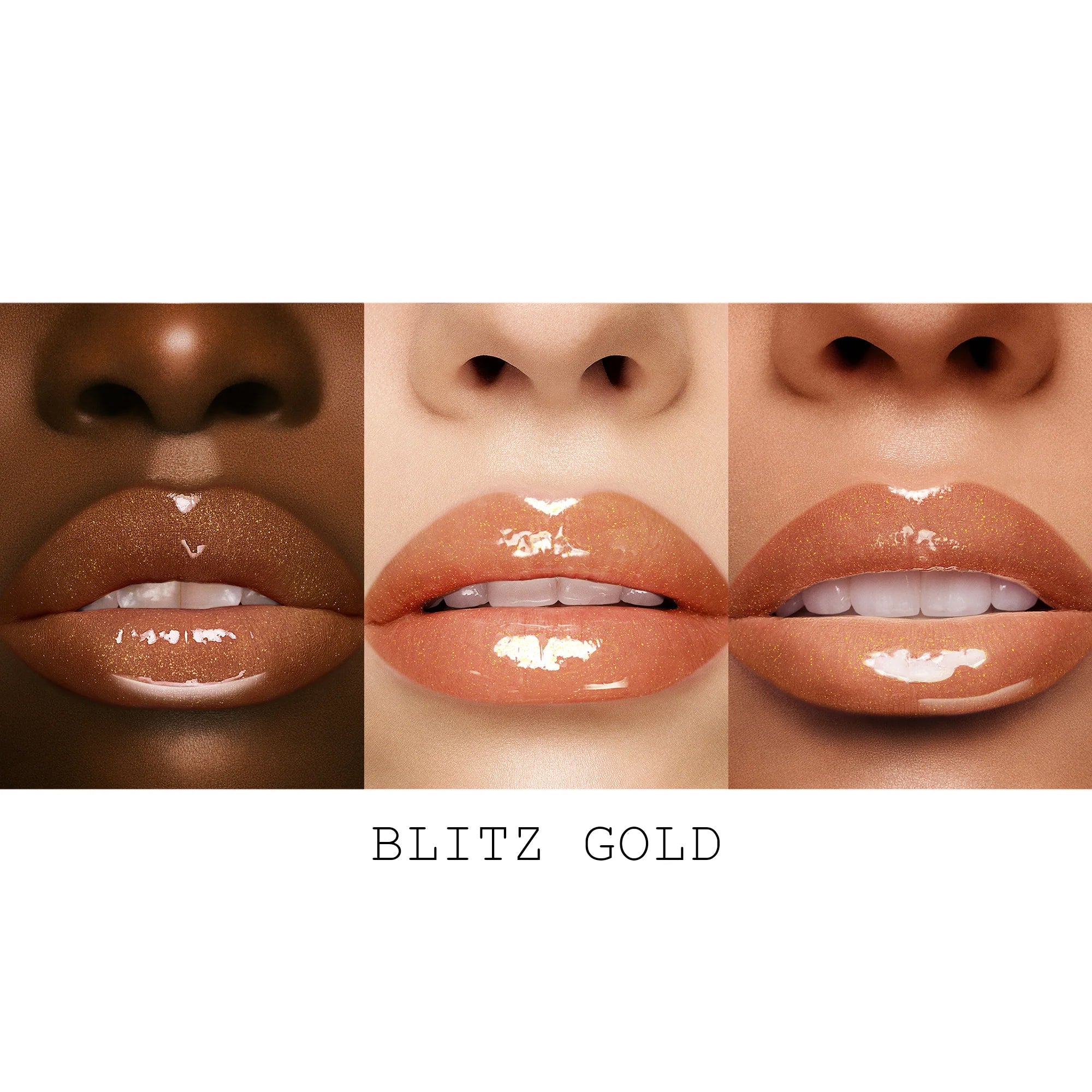 Gold 001 Eyes and Lips: Gold 001, LUST: Gloss in Blitz Gold