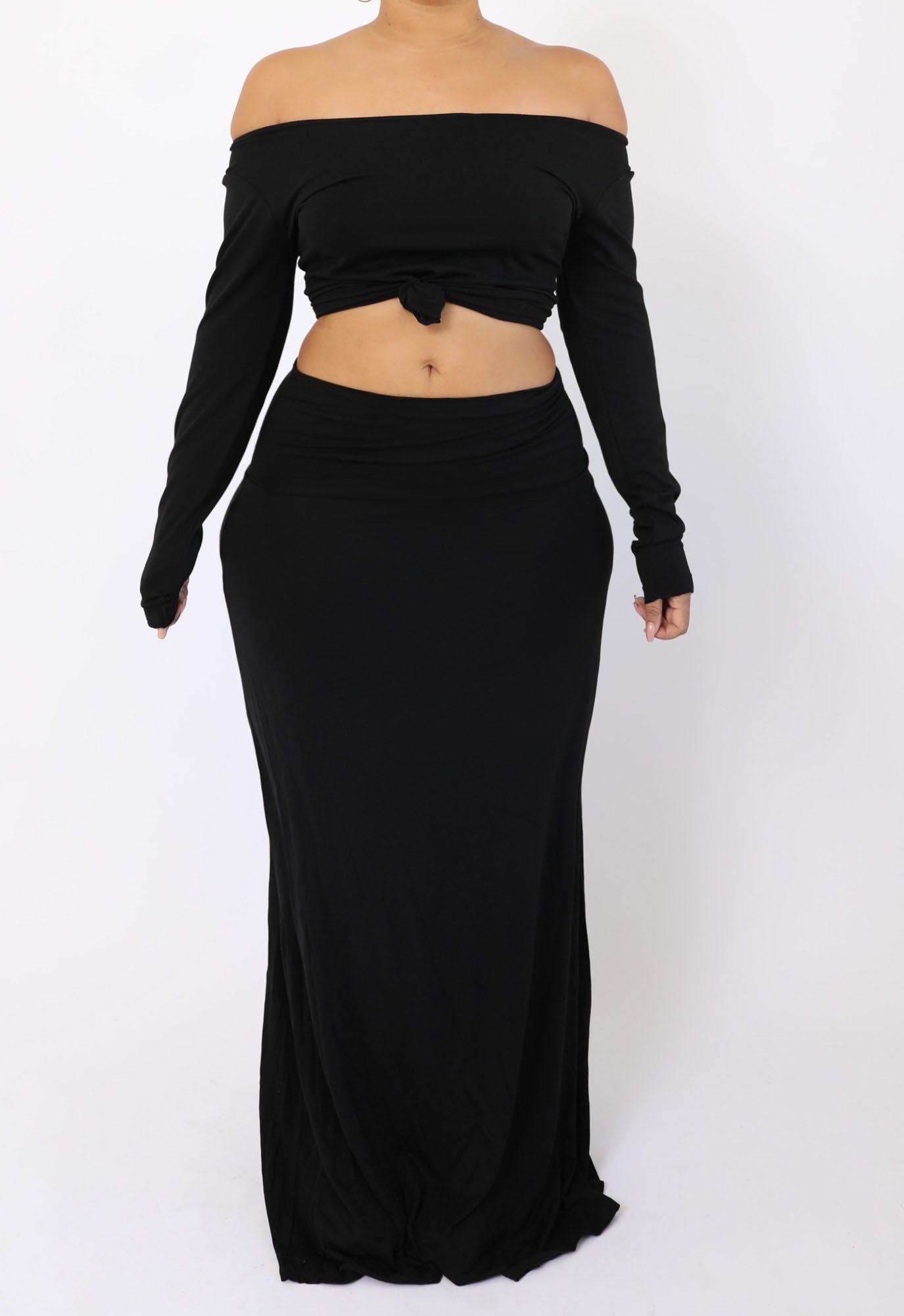 Stretch Maxi Skirt (brown)