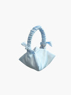 Mini Aurora bridal handbag in blue satin