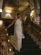 Mini Aurora bridal handbag in pink satin