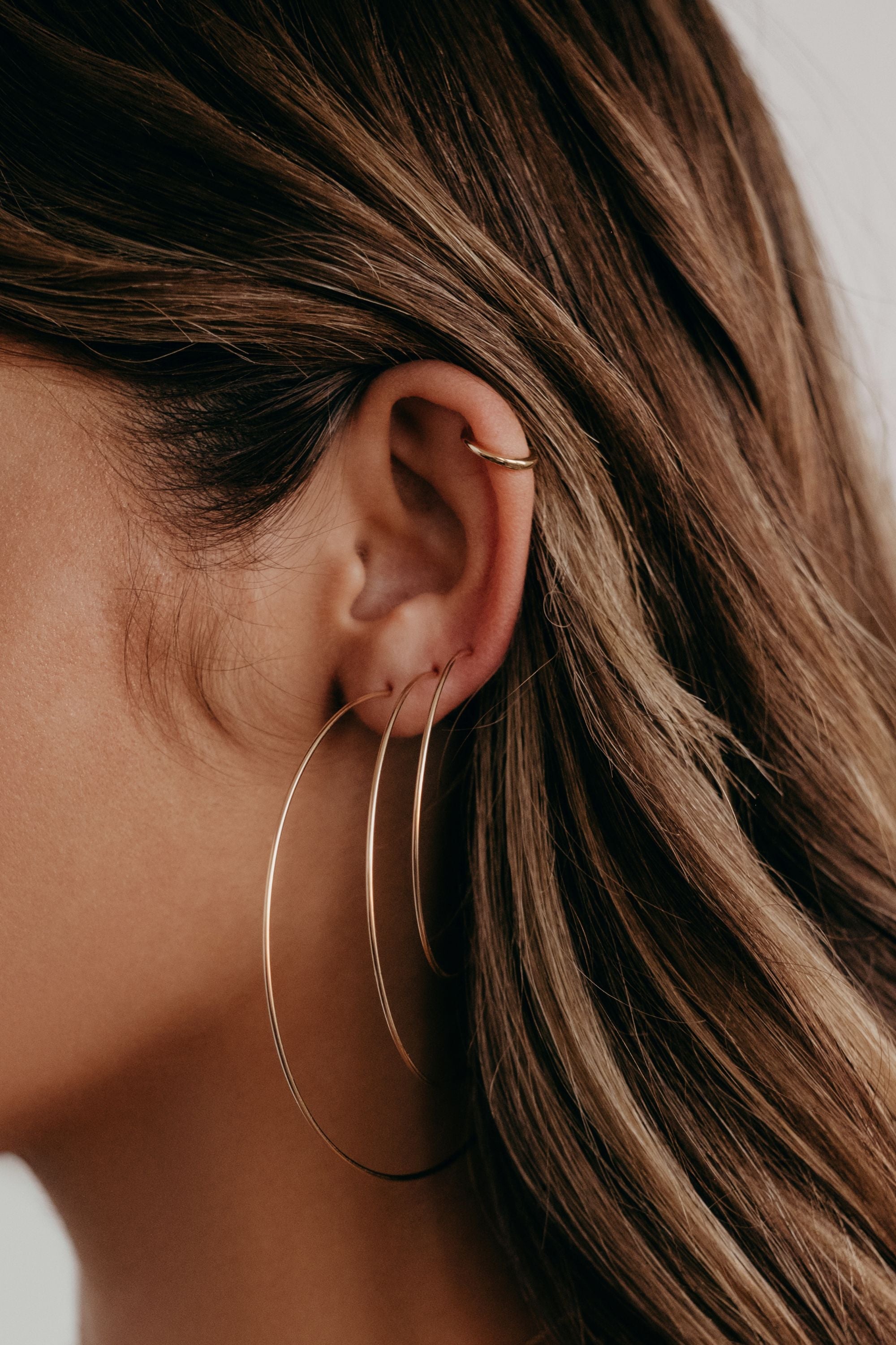 Large Silver Hoop Earrings