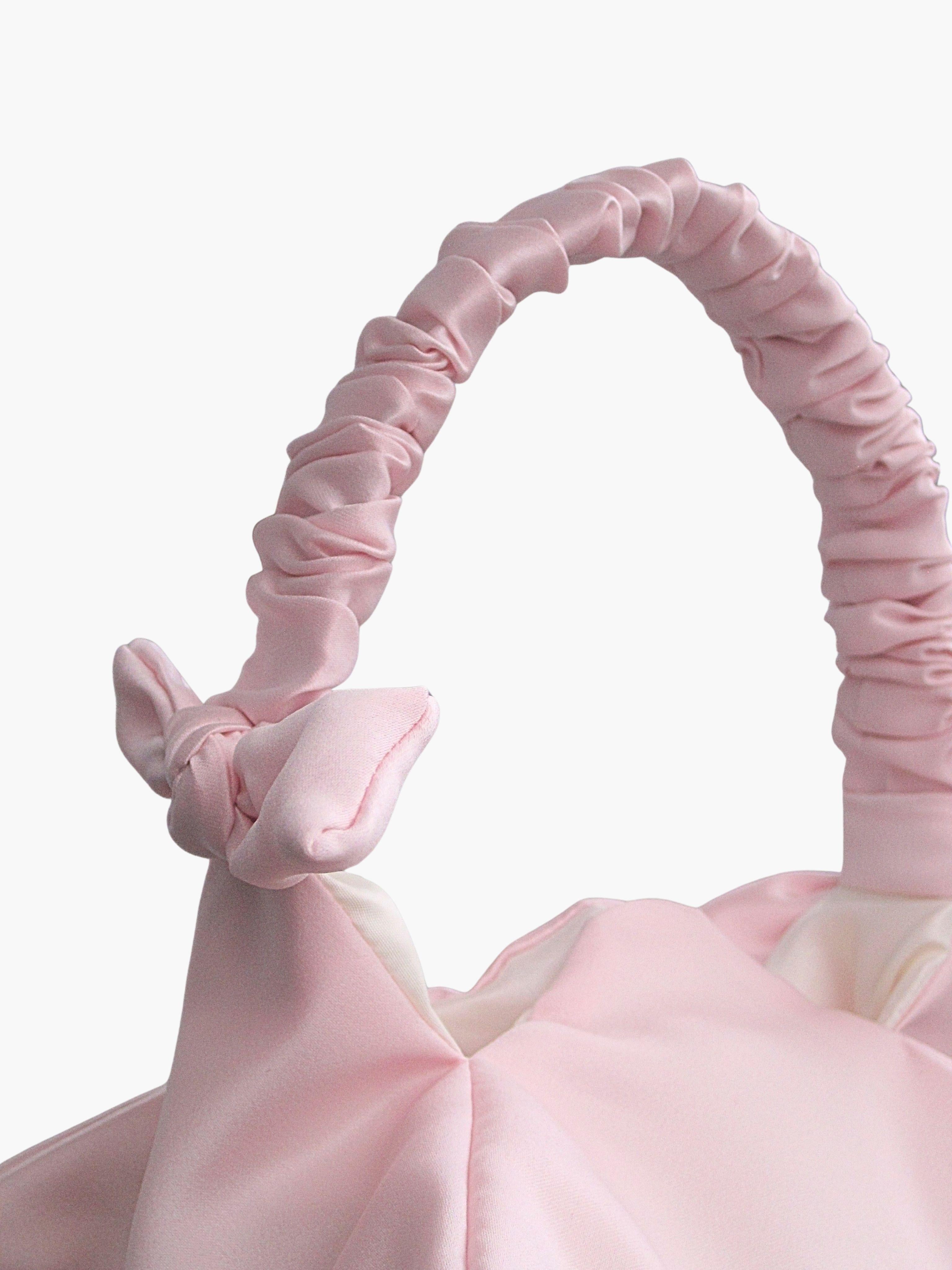 Mini Aurora bridal handbag in pink satin