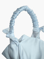 Mini Aurora bridal handbag in blue satin