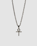 CZ ANKH NECKLACE - SILVER
