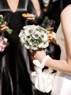 Bamboo silk baby furoshiki bridal handbag in white