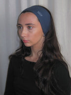 Jennifer headband in Evie Joynes denim blue