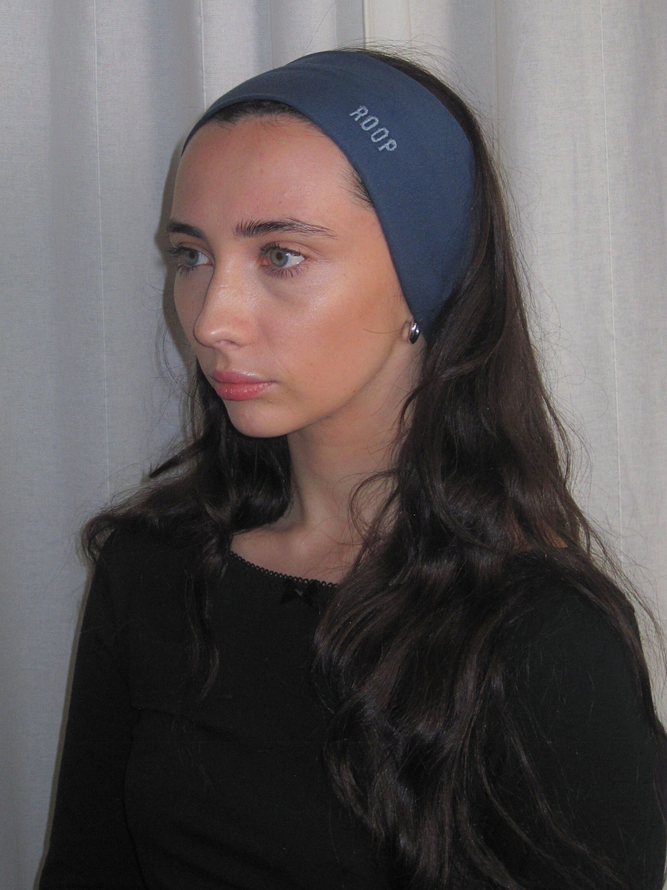 Jennifer headband in Evie Joynes denim blue