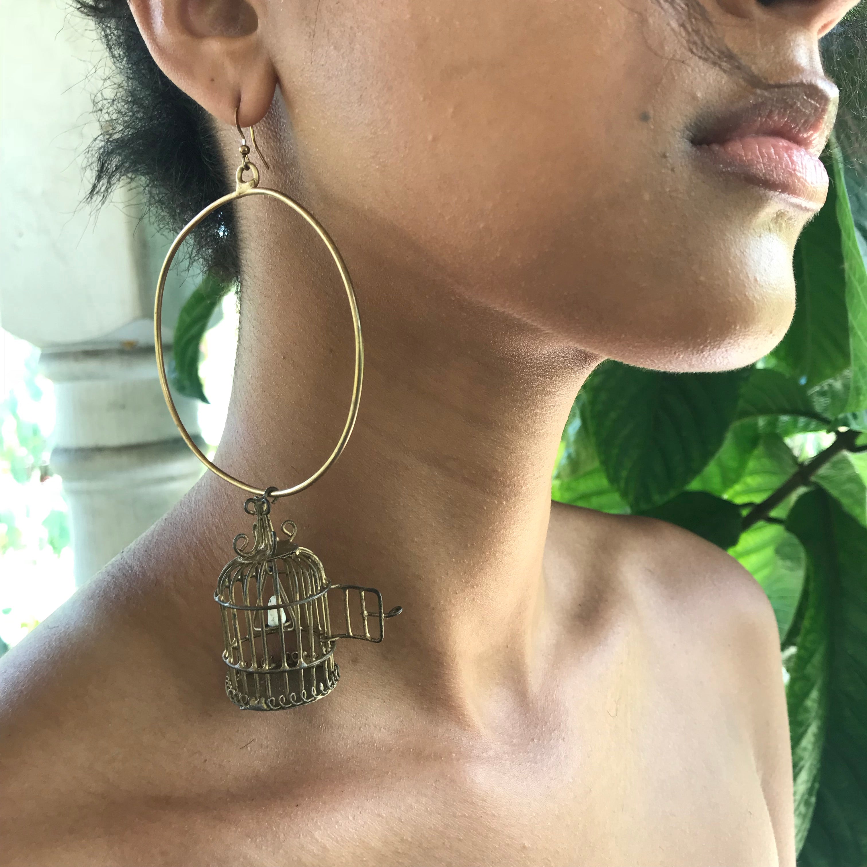 Any Day Now - Open Cage Hoop Earring