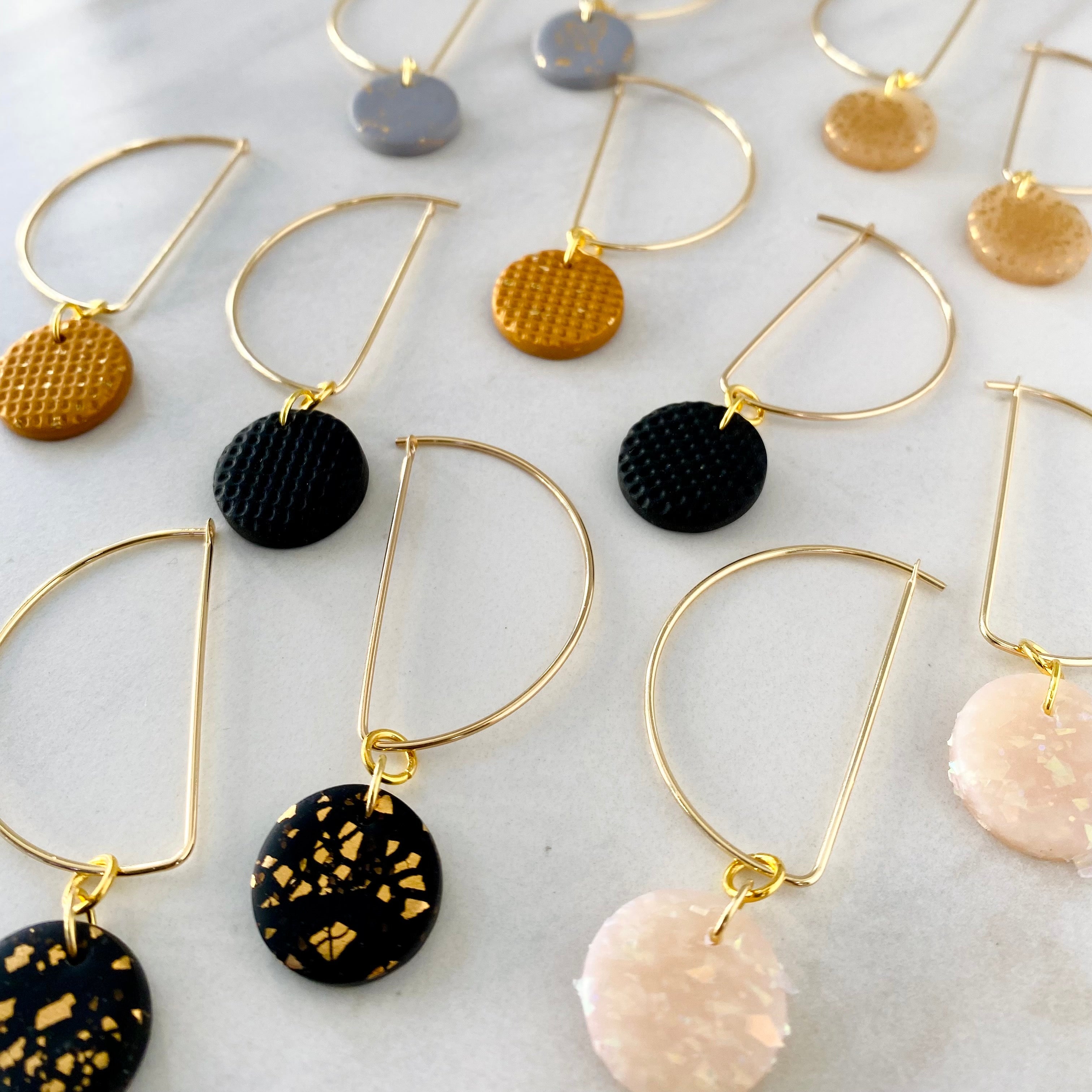 18k Gold Filled Geometric Hoops // Sparkle