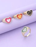 4pcs Heart Rings