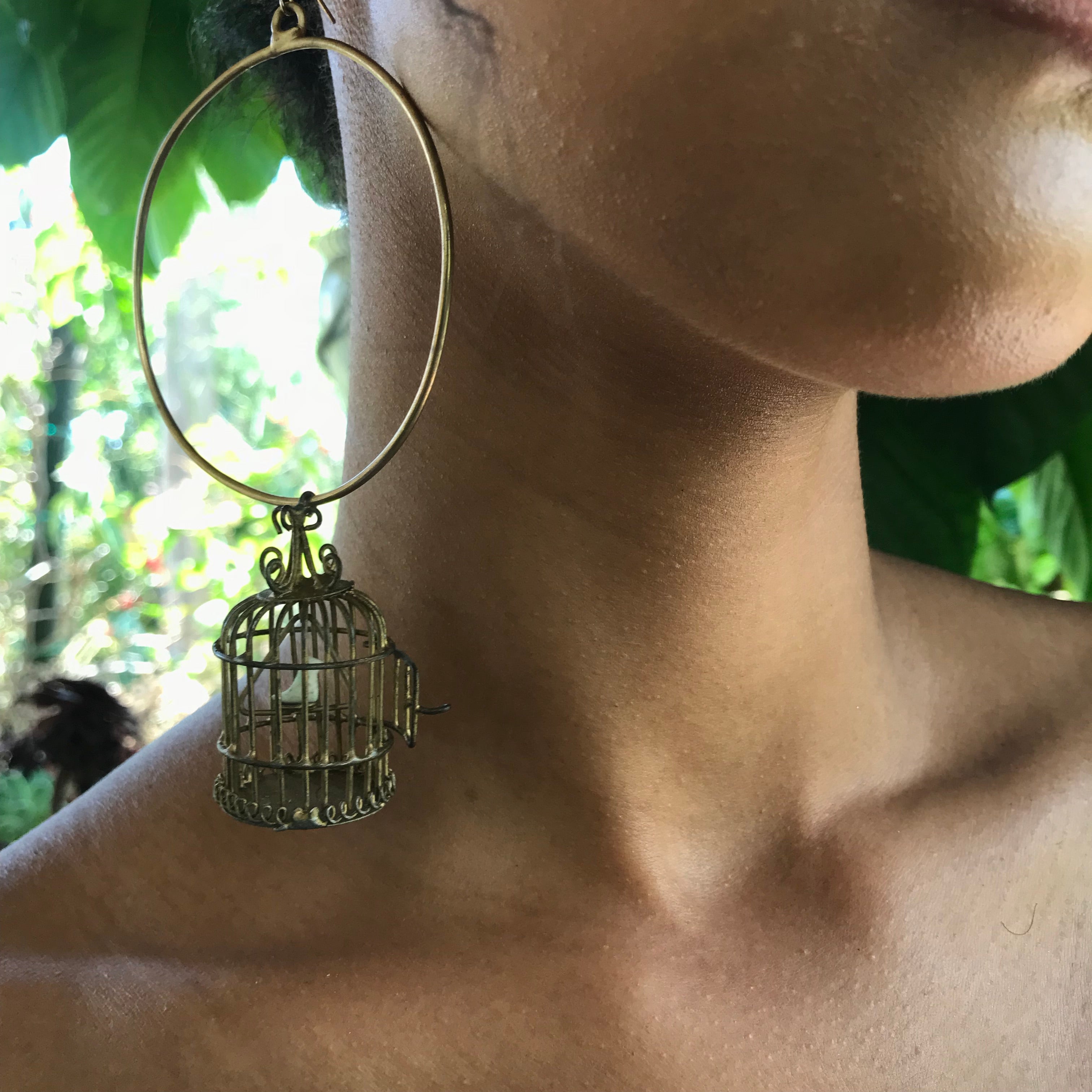Any Day Now - Open Cage Hoop Earring