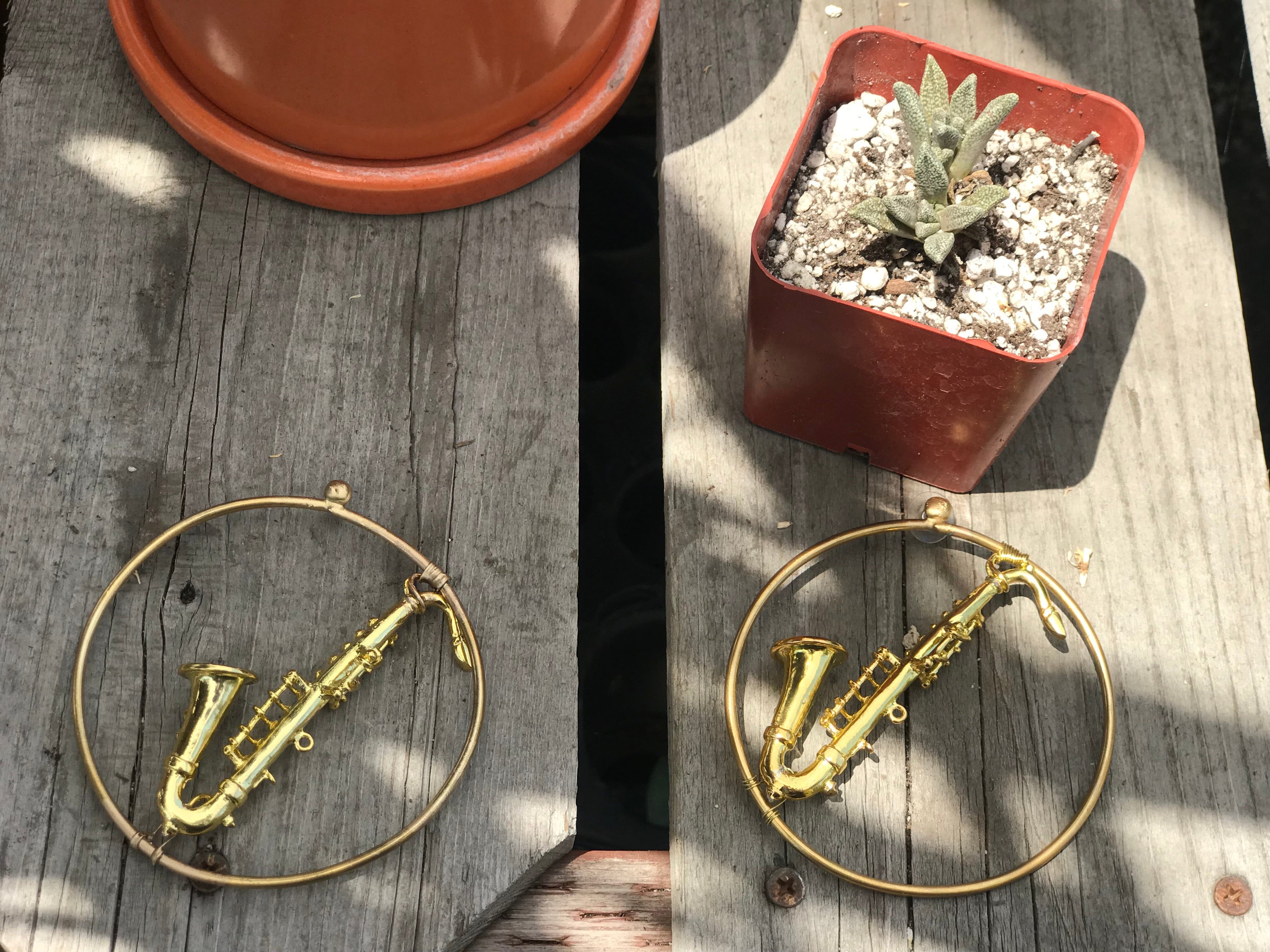 Darling, I Just Want You To Know - Saxophone Hoop Earrings
