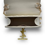 AJANI Leather Croc crossbody bag - Pearl