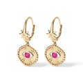 Stargazer Earrings | Eye of Fire, 14K Gold with Ruby