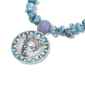 Reava Pendant | Goddess Mask, Chalcedony & Turquoise