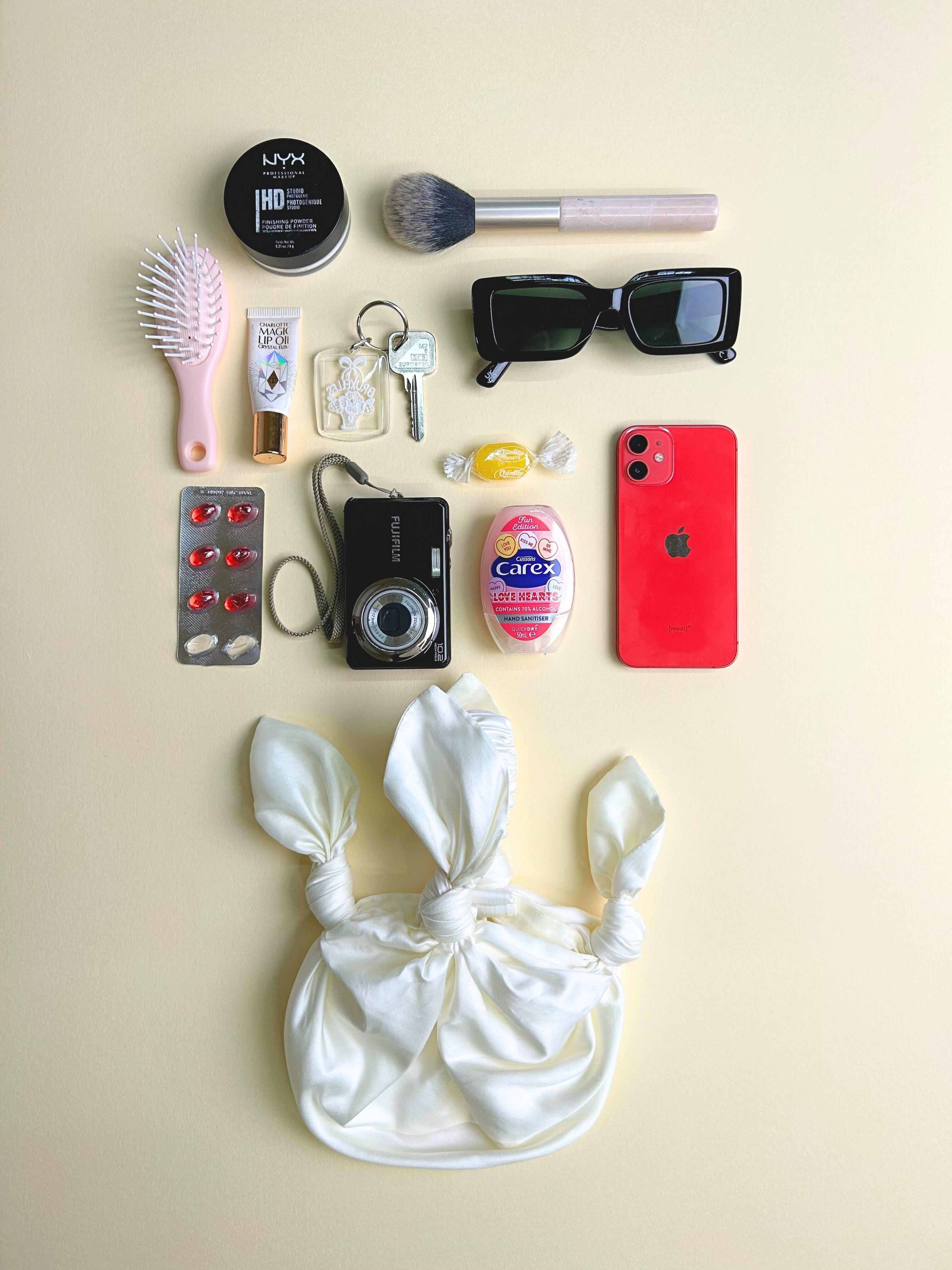 Bamboo silk baby furoshiki bridal handbag in white