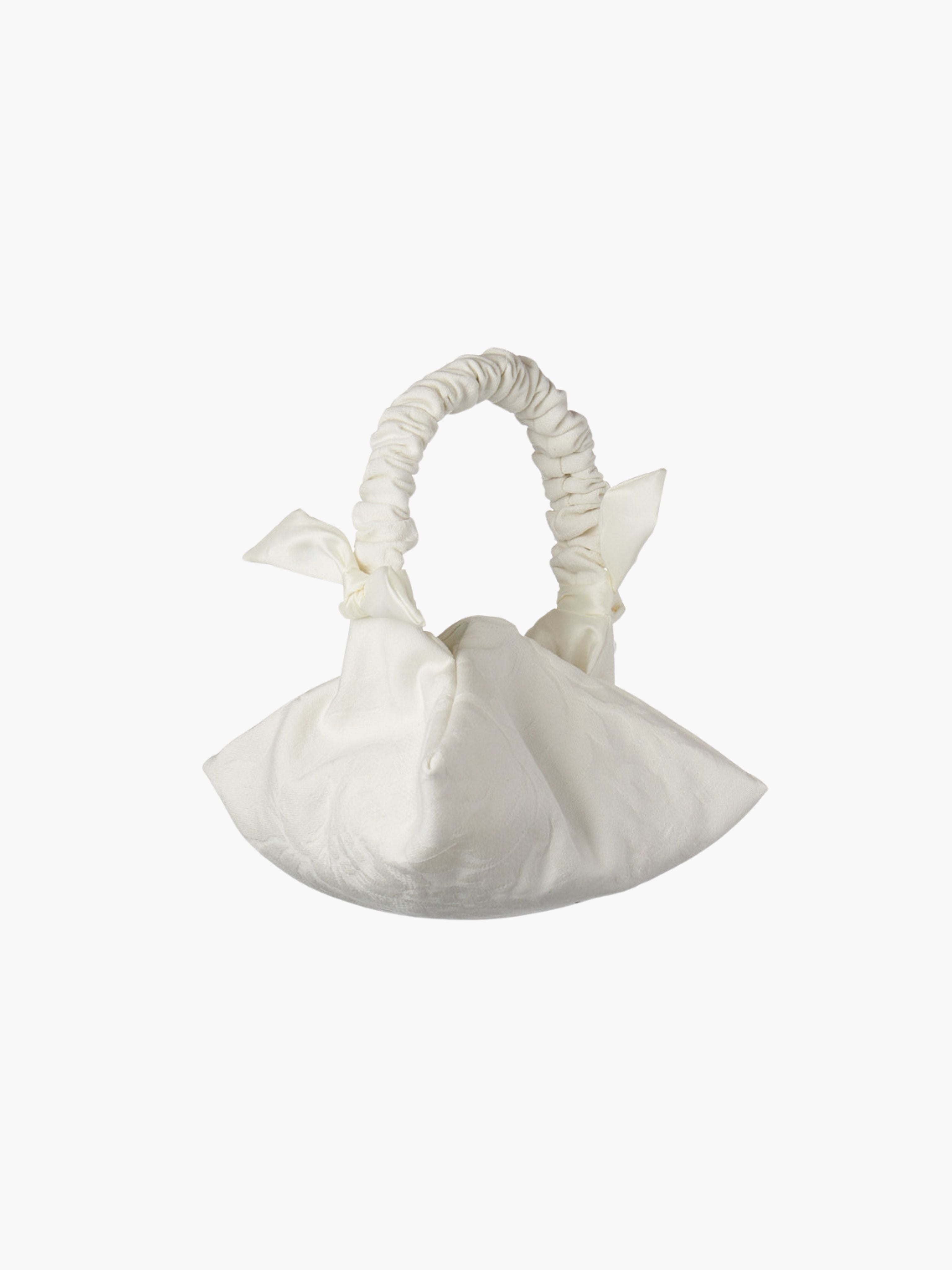 Mini Aurora handbag in ivory floral jacquard