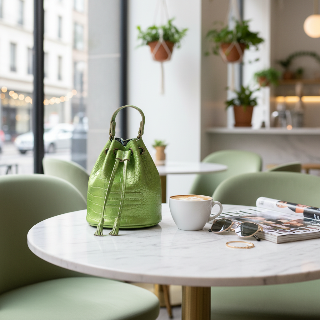 Kadiki Bag - Green Croc Metallic Leather