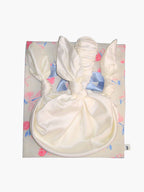 Bamboo silk bridal furoshiki handbag in white