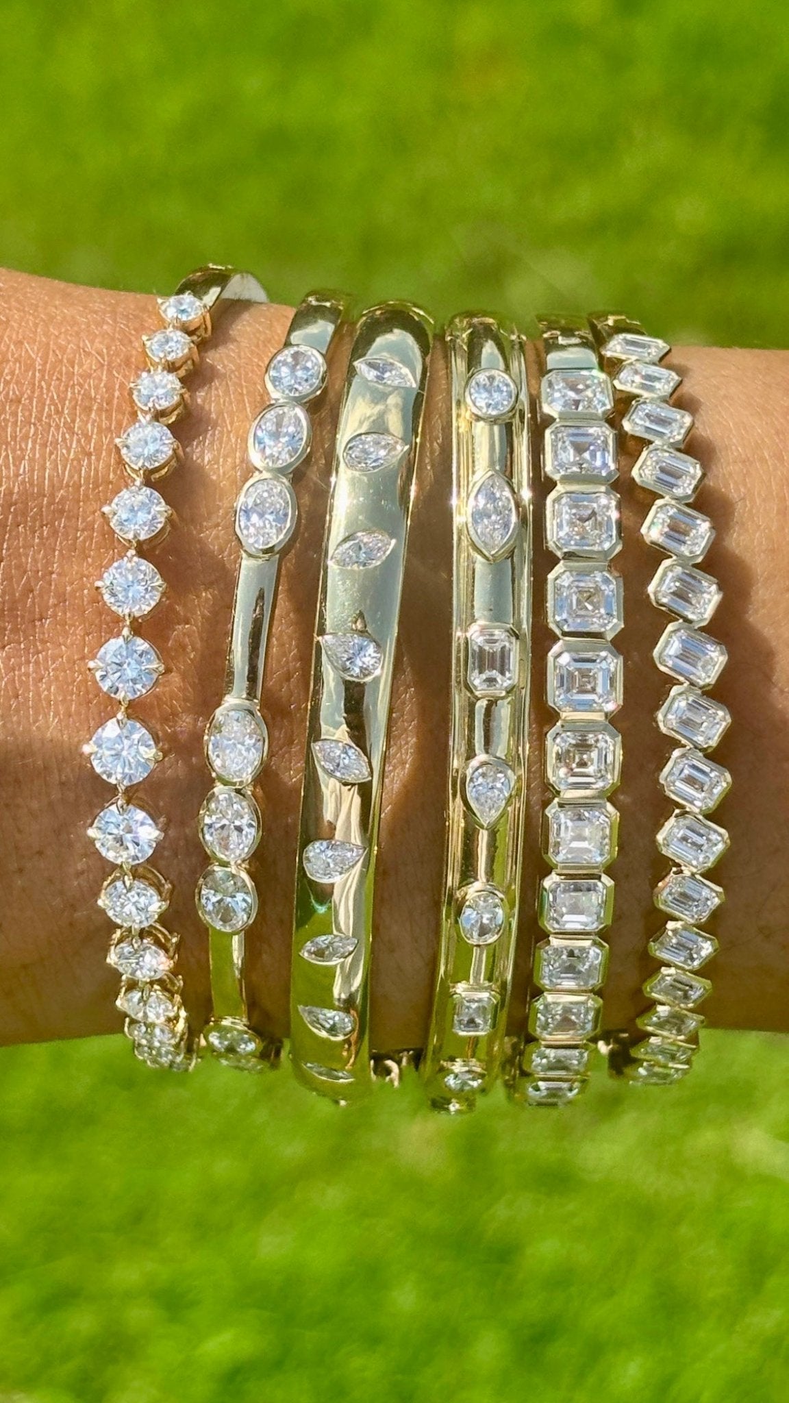 Lab Diamond Bangles 14k Gold