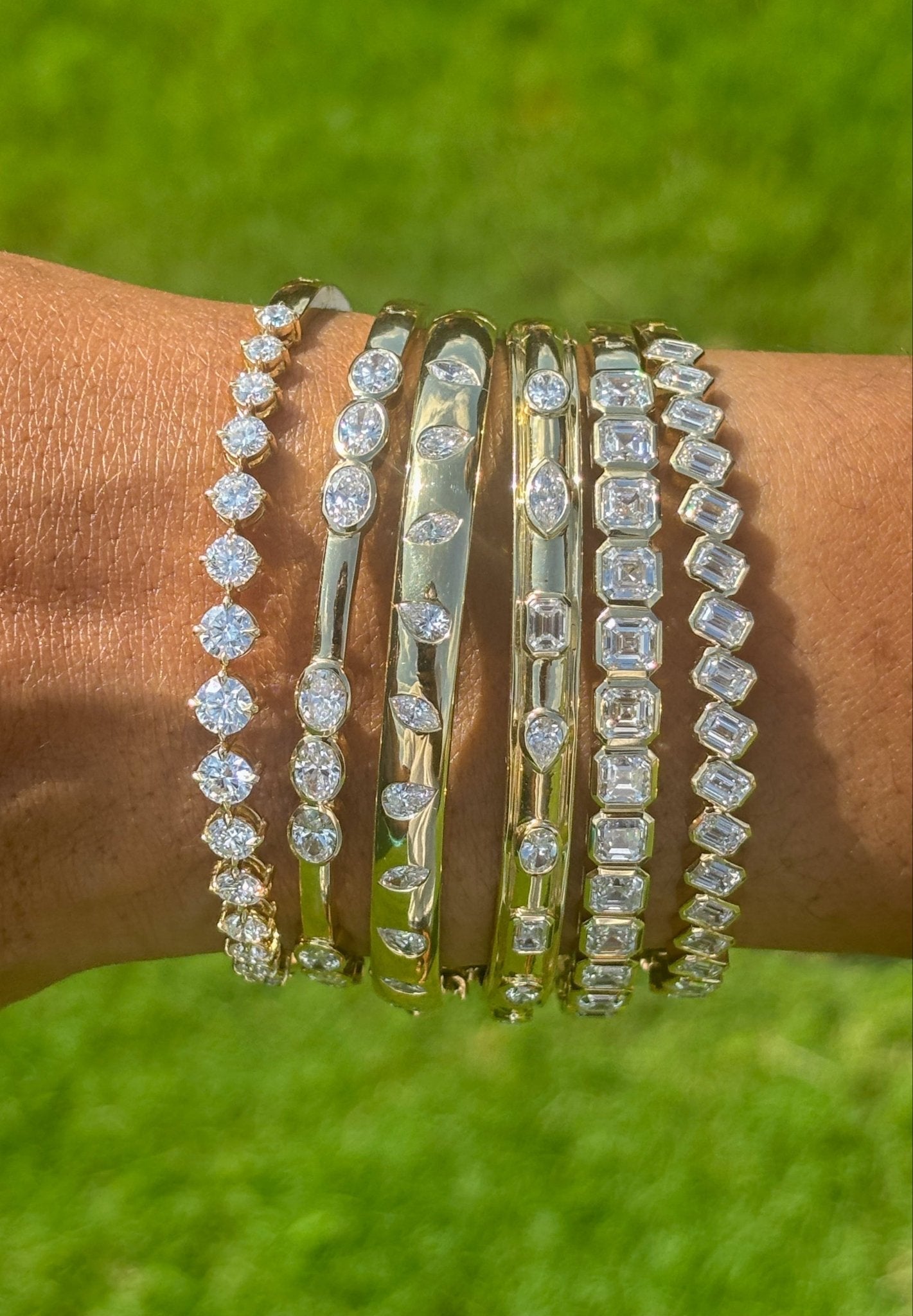 Lab Diamond Bangles 14k Gold