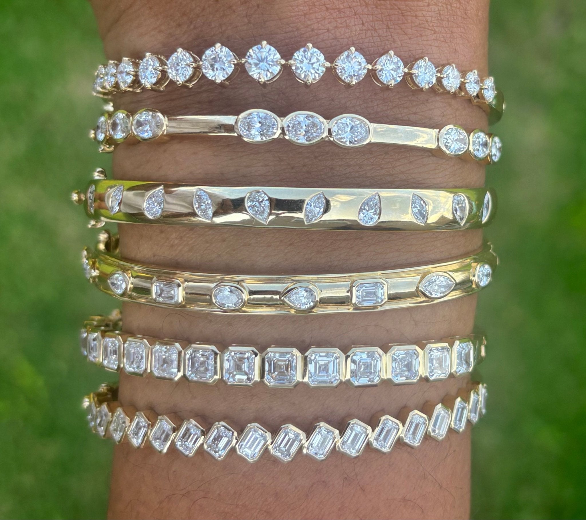 Lab Diamond Bangles 14k Gold