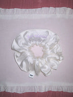 Melissa bridal scrunchie in ivory bamboo silk- Just married