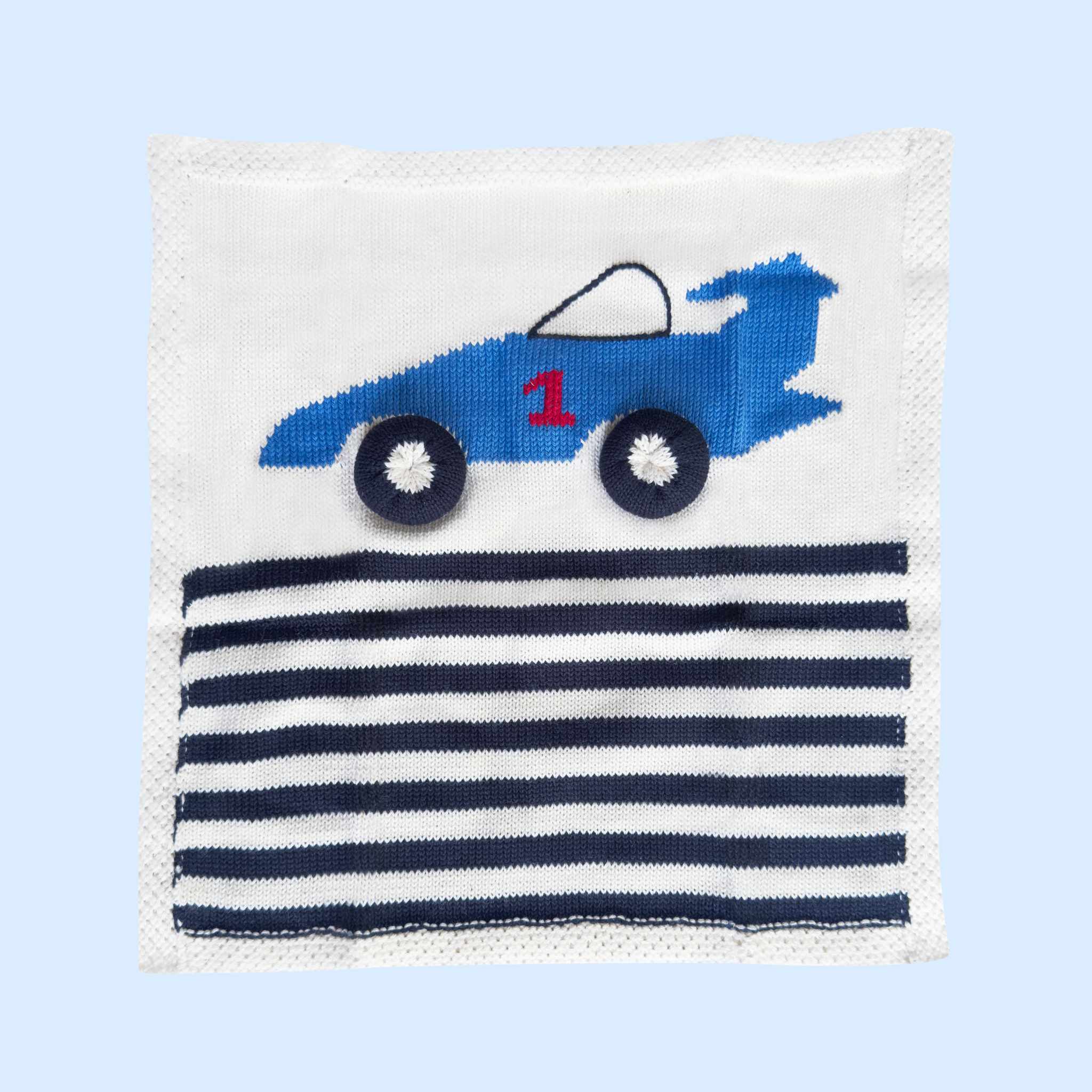 Race Car Security Blanket  | 14" x 14"