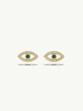 Evil Eye Stud Earrings With Alexandrite