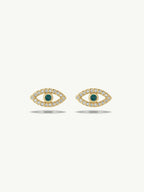 Evil Eye Stud Earrings With Alexandrite