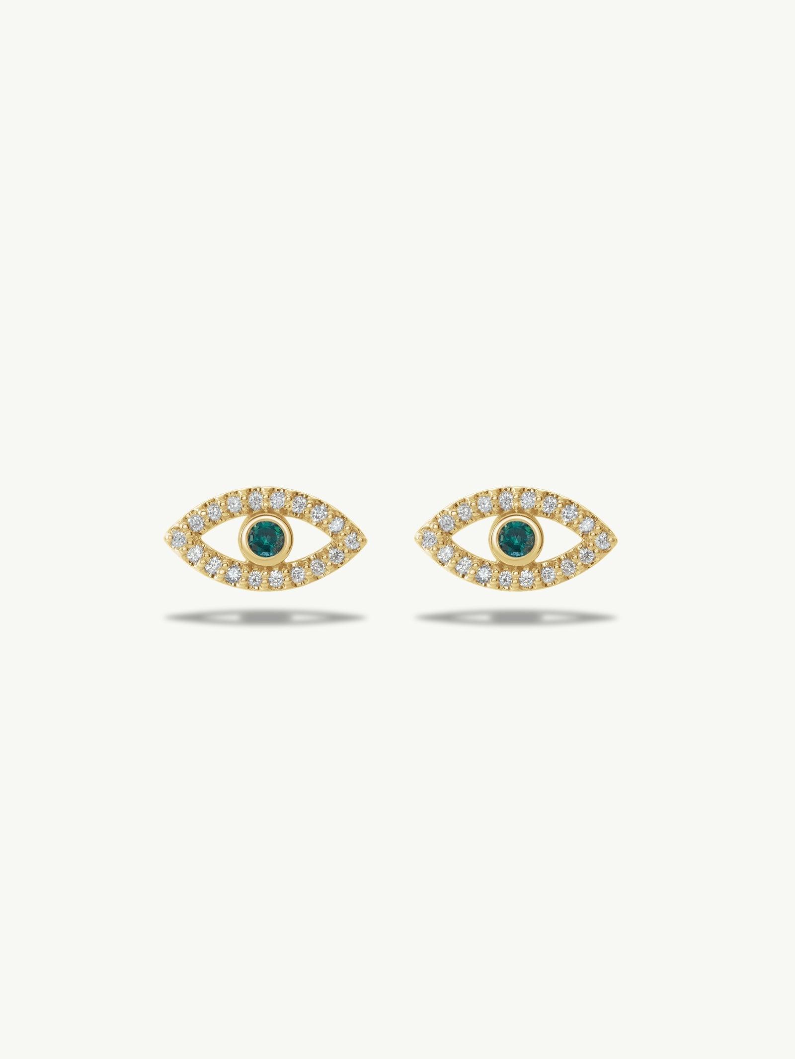 Evil Eye Stud Earrings With Alexandrite
