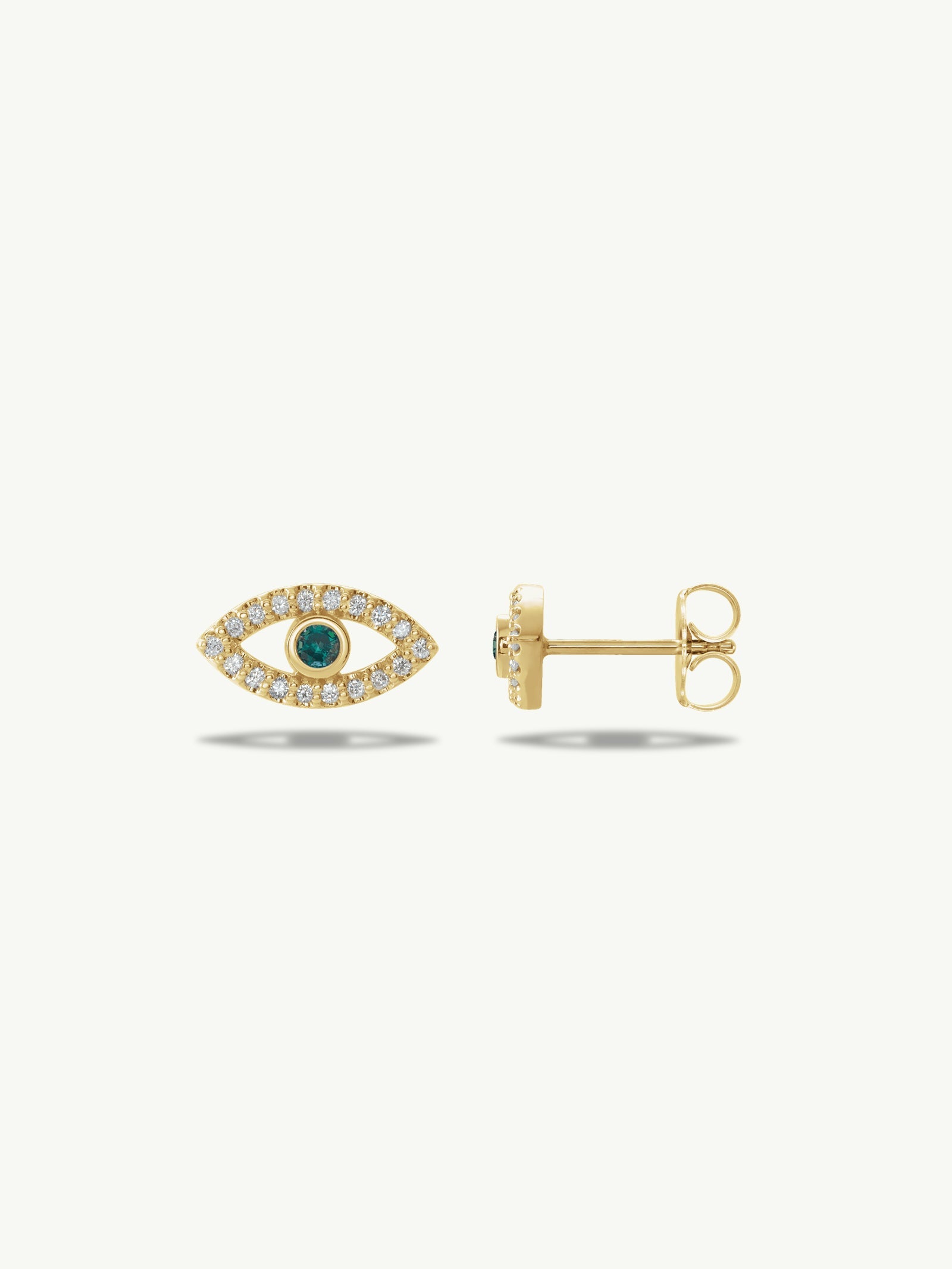 Evil Eye Stud Earrings With Alexandrite