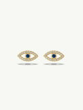 Evil Eye Stud Earrings With Blue Sapphires